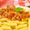PASTAS CON CARNE DE HAMBURGUESA CON SALSA BOLOÑESA
